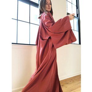 Vintage traditional authentic Japanese kimono, long silk kimono